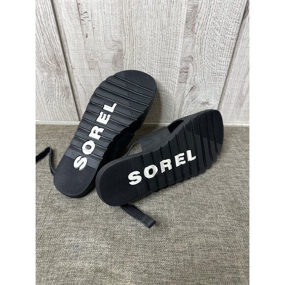 Sorel Womens 8.5 Black Slingback Sandals Flat Open Toe Shoes Summer Casual - Picture 7 of 7